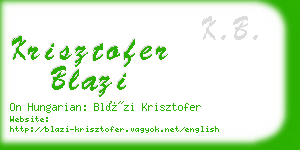 krisztofer blazi business card